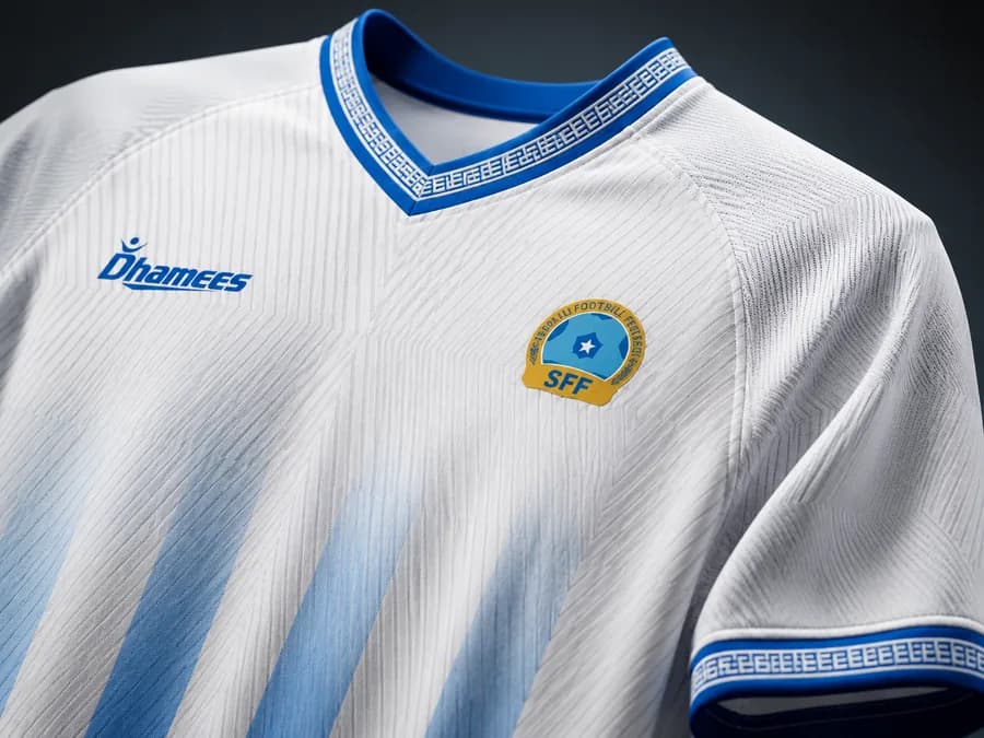 Away jersey collar detail with Somali-inspired trim